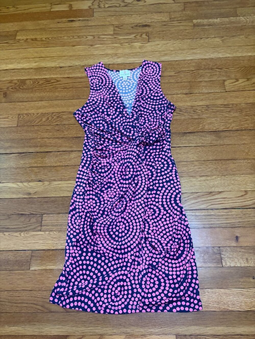 Julie Brown Womens Sleeveless Dress Size Small Blue Pink Stretch Knee Length